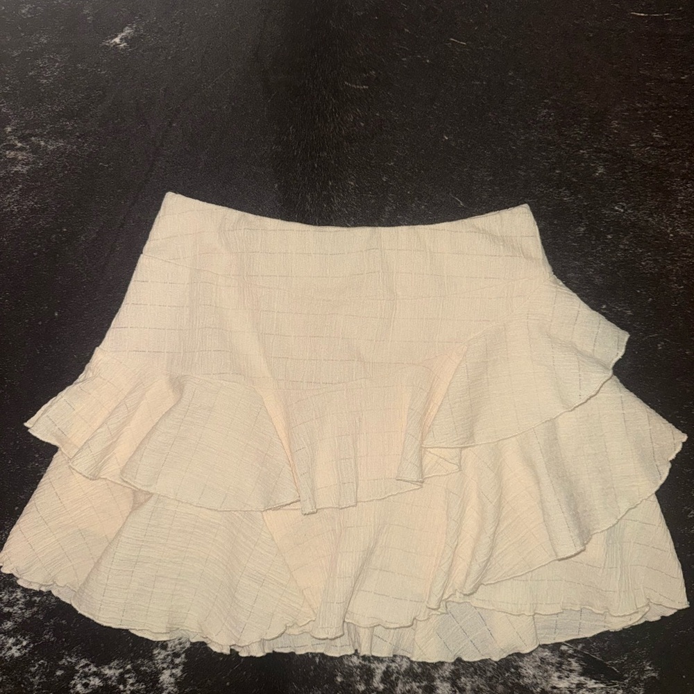 Wild Fable Cream Ruffle Mini Skirt